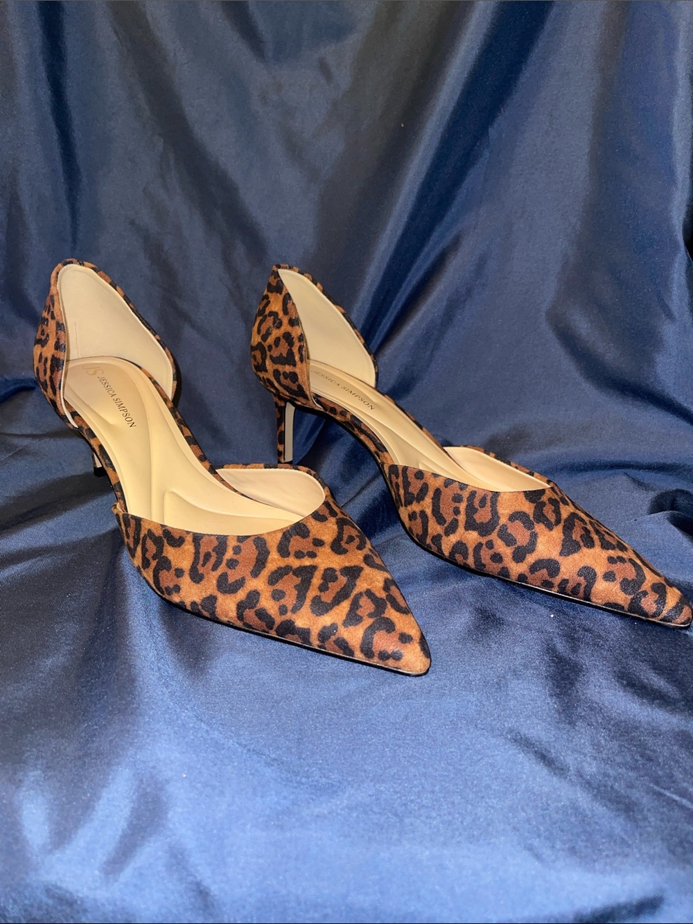 Jessica Simpson Leopard-Print Pointed D'Orsay Heels - Brown/Black